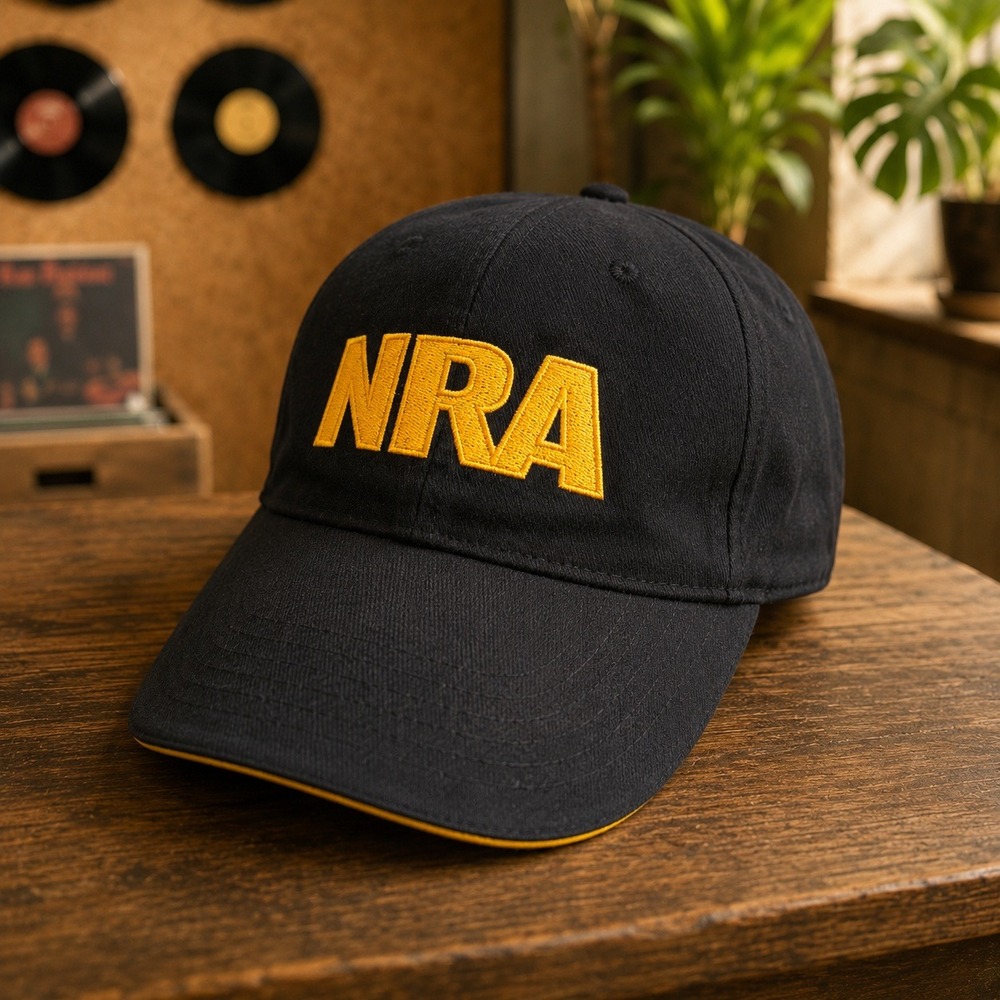 NRA Embroidered Baseball Cap Hat Black Yellow Adjustable Cotton Streetwear